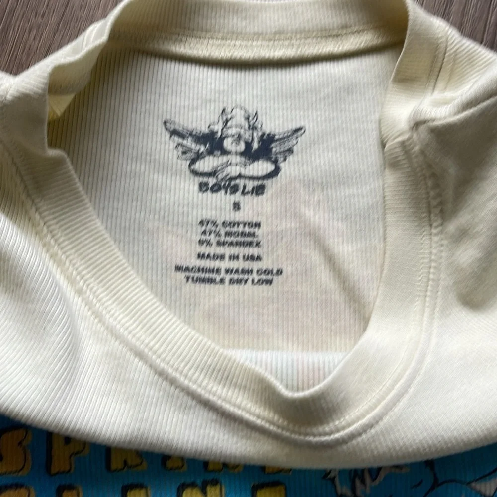 Boys Lie Cropped Rib Tee - Size S - Picture 3 of 3